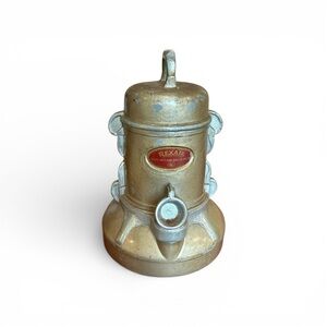 vintage 1940s 5-1/2” Banthrico Rexair cast metal advertising coin bank MCM